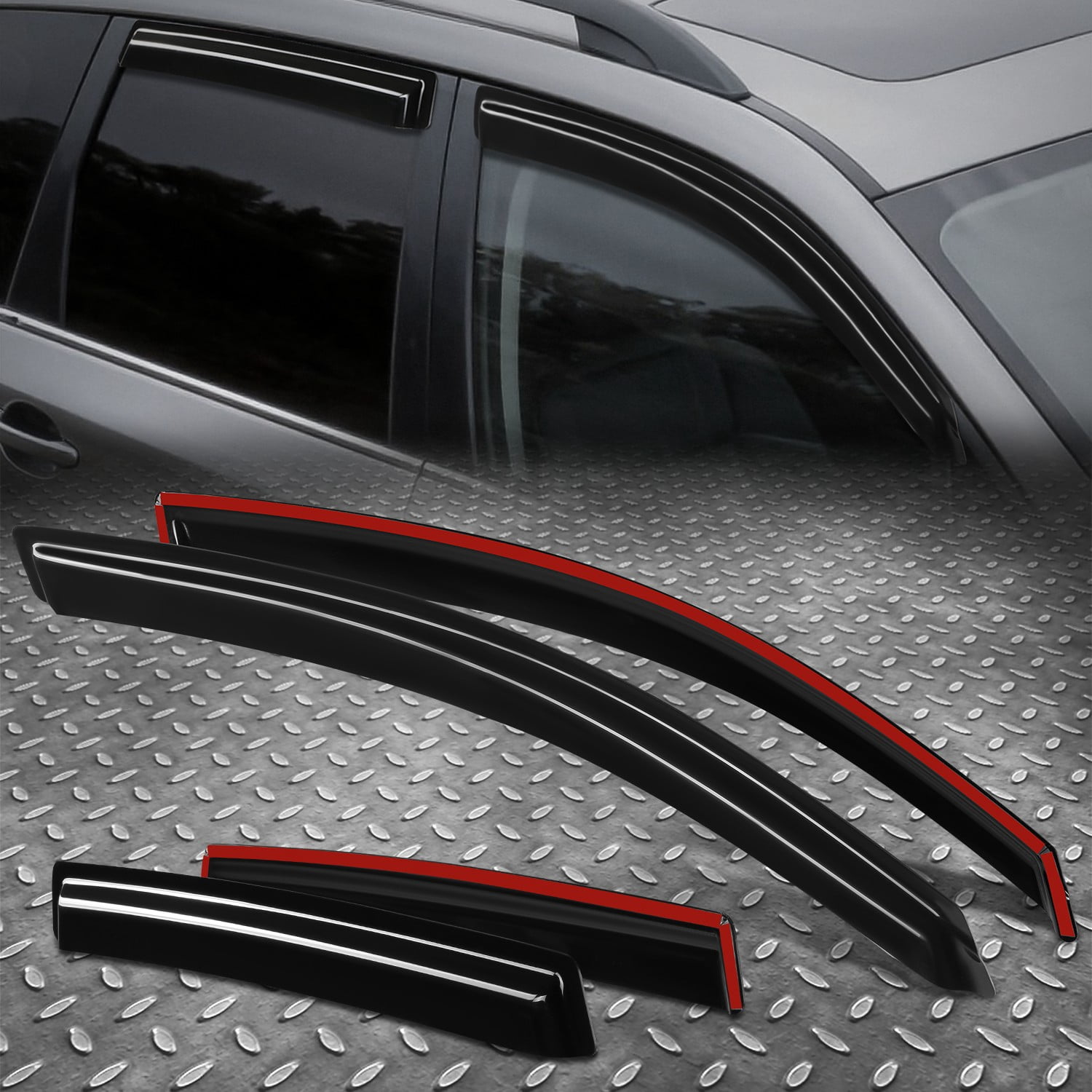 Nuvision Tape-On Window Visor Vent Sun Rain Guard Deflector for 14-18 Subaru forester
