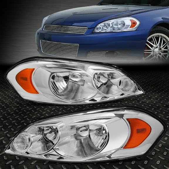 Nuvision for 06-16 Chevy Impala Limited Chrome Housing Amber Corner Headlights