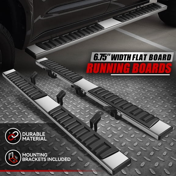 Nuvision for 07-21 Toyota Tundra Crewmax Cab 6.75" SS Side Step Nerf Bar Running Boards