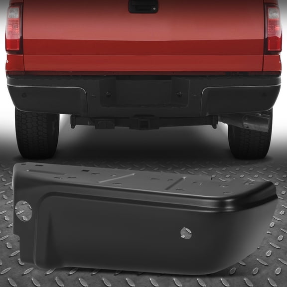 Nuvision for 08-16 Ford F250-F450 SD Black Rear Right Side Bumper End Cap w/ Sensor Holes