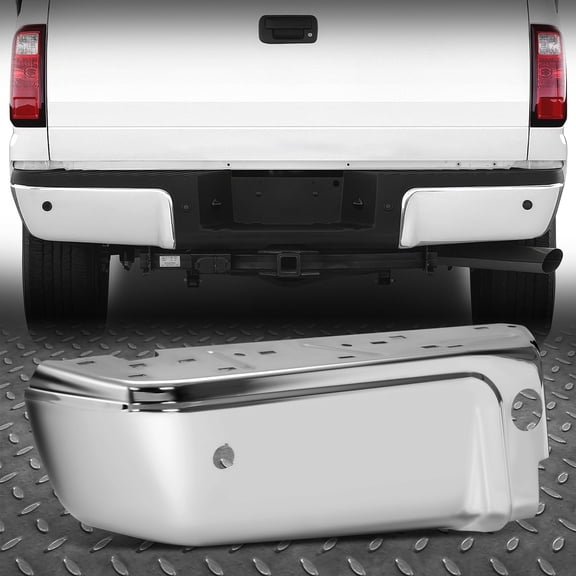 Nuvision for 08-16 Ford F250-F450 SD Chrome Rear Left Side Bumper End Cap w/ Sensor Holes
