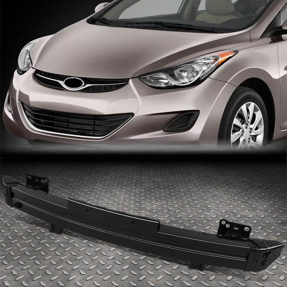 Nuvision for 11-13 Elantra OE Style Black Steel Front Bumper Reinforcement Impact Bar