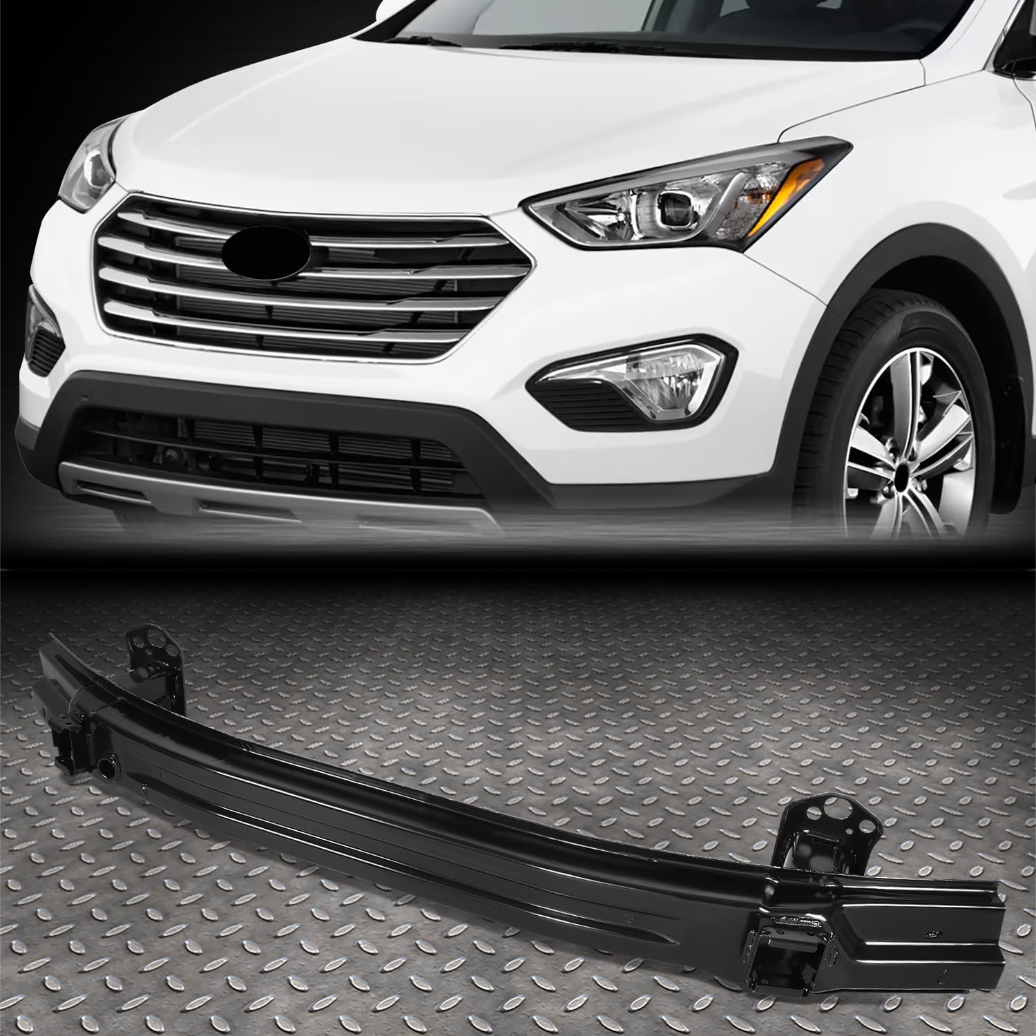 Nuvision for 13-16 Santa Fe OE Style Black Steel Front Bumper