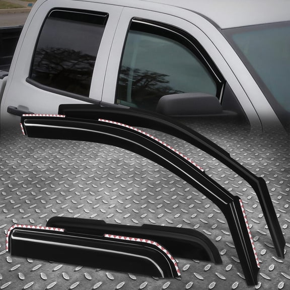 Nuvision for 14-19 Silverado Sierra Extended Cab Window Visor Sun Rain Guard Deflector