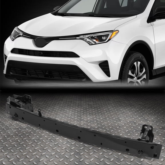 Nuvision for 15-18 Toyota Rav4 OE Style Black Steel Front Bumper Reinforcement Impact Bar