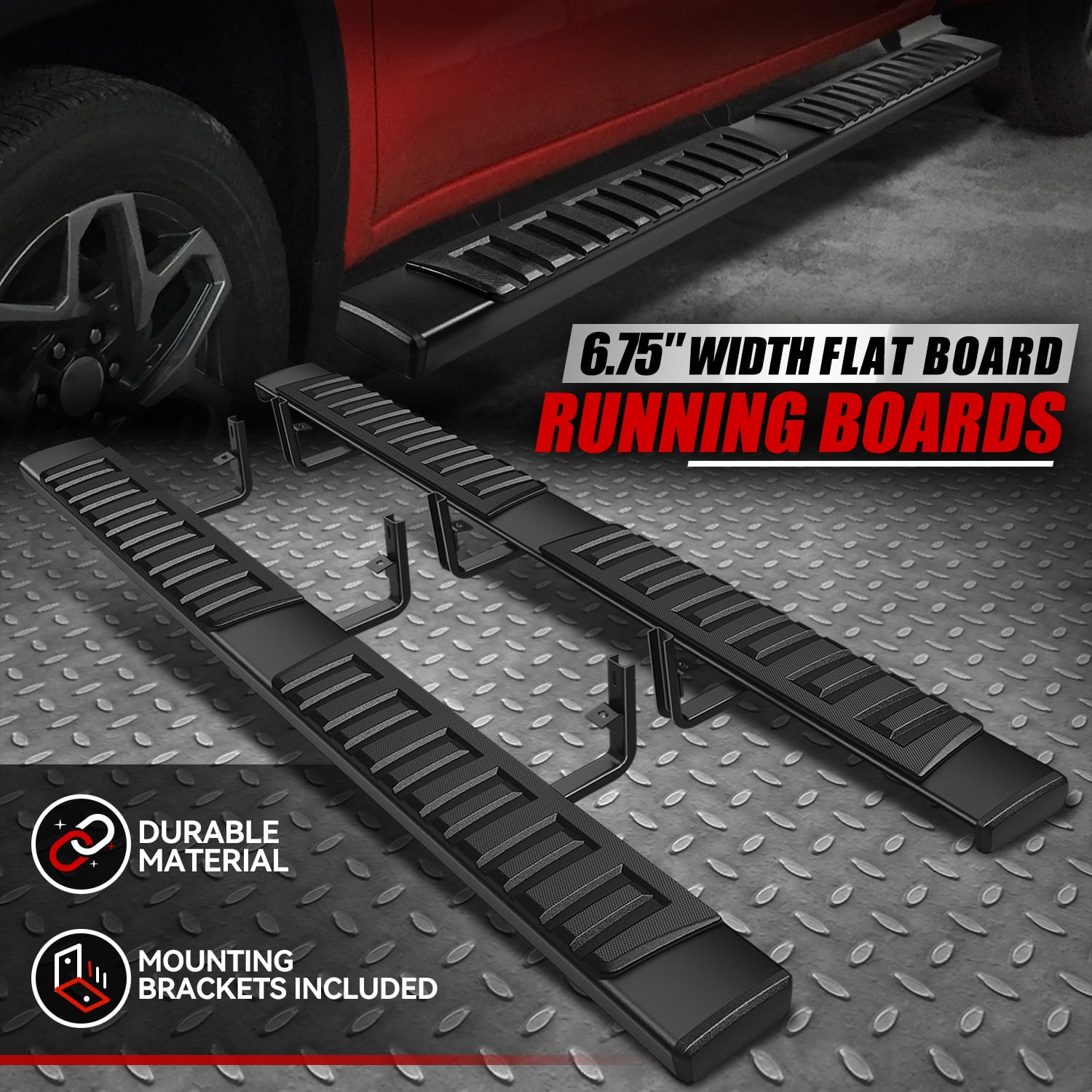 6-Inch Black Side Step Running Boards For 2015-2022 Chevy Colorado GMC Canyon Extended Cab