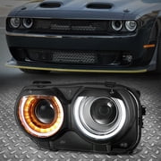 Nuvision for 15-23 Dodge Challenger Left Driver Side Black Amber Projector Headlight