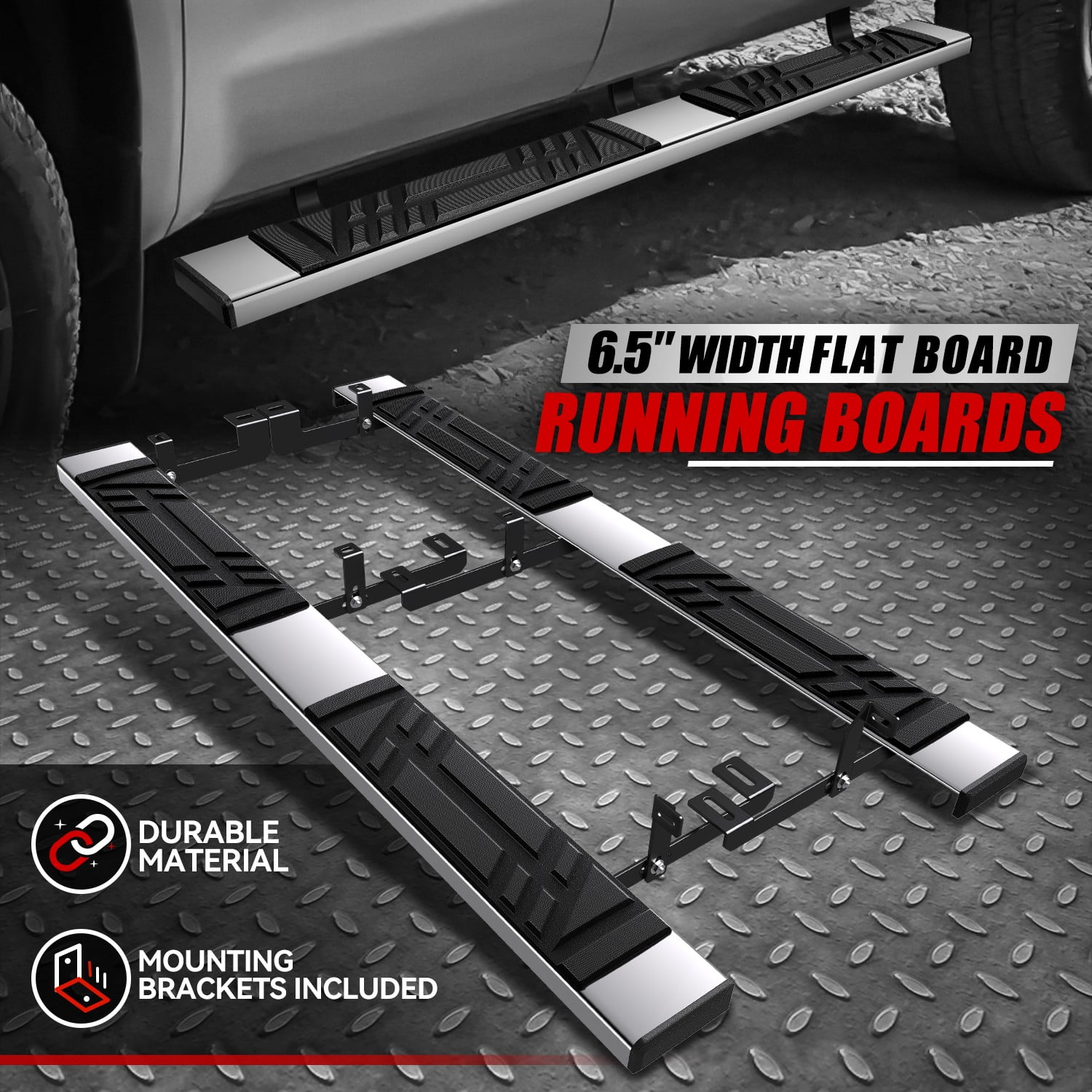 Nuvision for 18-23 GMC Acadia 6.5" Side Premium Step Nerf Bar Pedal Running Boards Pair