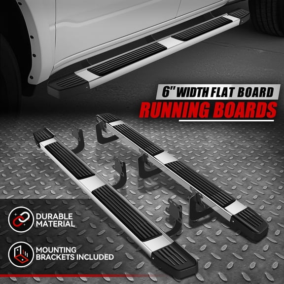 Nuvision for 19-24 Ram 1500 Quad/Extended Cab 6" Flat Side Step Nerf Bar Running Boards