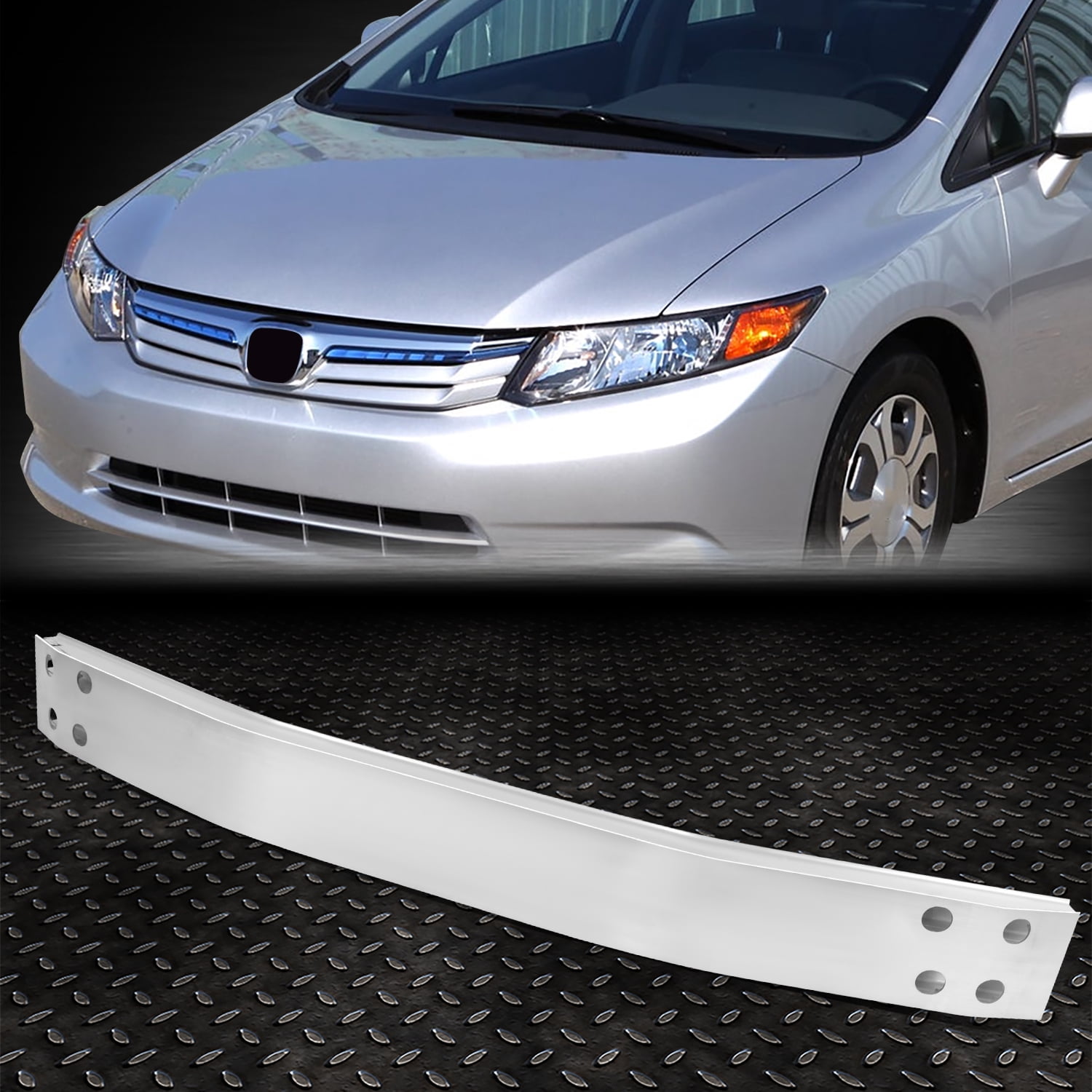 Nuvision for 2012 Honda Civic OE Style Aluminum Front Bumper Reinforcement Impact Bar