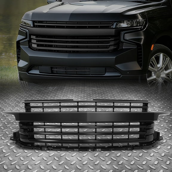 Nuvision for 2021-2024 Chevy Suburban Tahoe Badgeless Horizontal Slat Front Bumper Grille