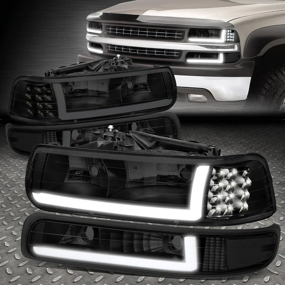 Nuvision for 99-02 Chevy Silverado 1500 2500 HD 3500 LED DRL Headlight Bumper Signal Lamp