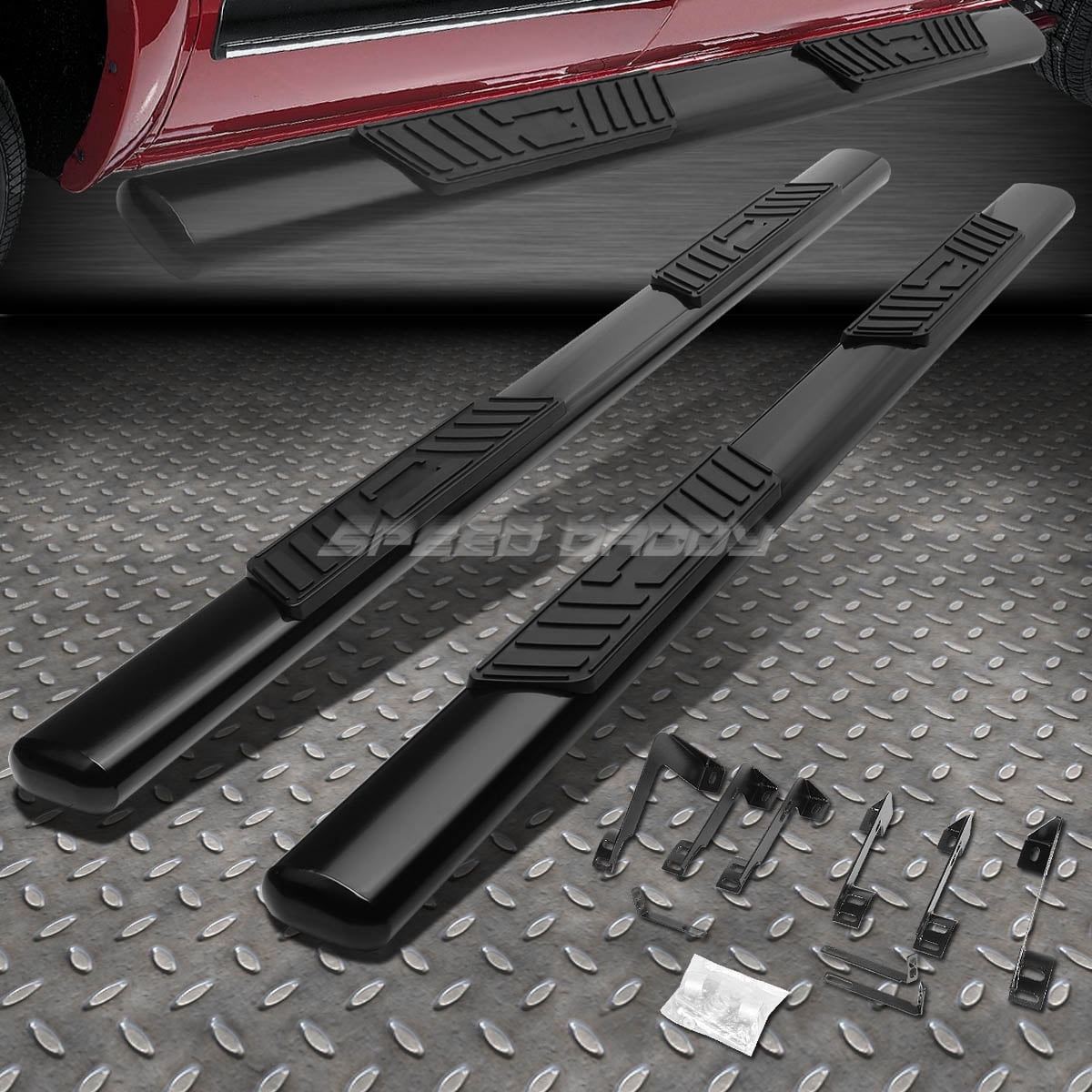 Nuvision for 99-14 Silverado Sierra Ext Cab 5"Black Oval Side Step Nerf Bar Running Board