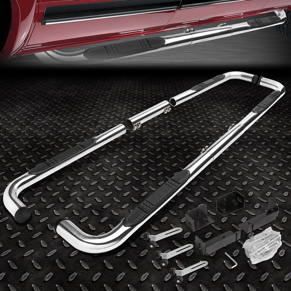 Nuvision for 99-16 Silverado Sierra Ext/Crew Cab Chrome 3" Side Step Bar Running Boards