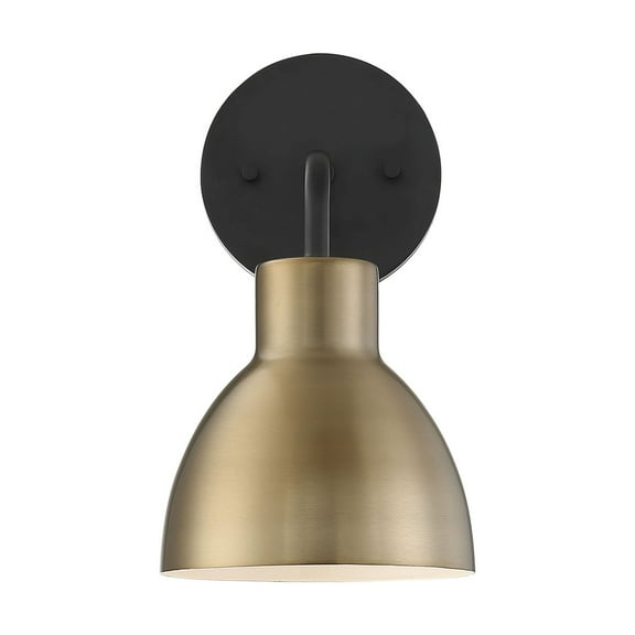 Sloan 1 - Light Matte Black/Burnished Brass Black Wall Sconce