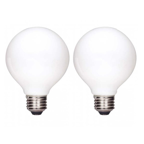2Pk - Satco 5.5w 120v G25 LED Filament White 2700k Warm White E26 Dimmable Bulb