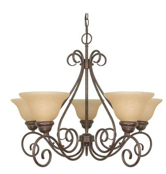 Sonoma Bronze 28" Chandelier with Champagne Glass Shades