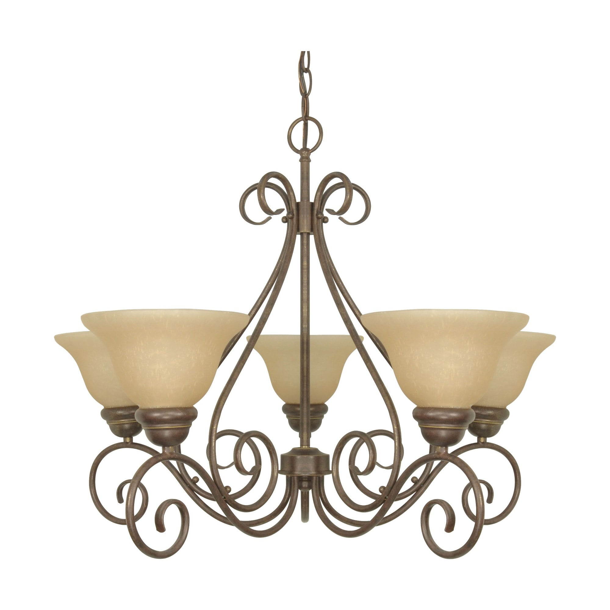 Sonoma Bronze 28" Chandelier with Champagne Glass Shades