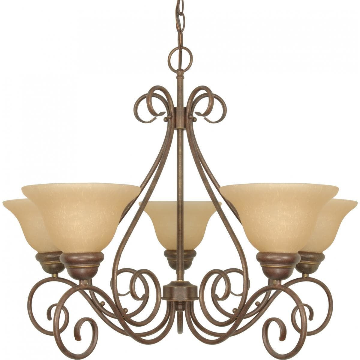 Sonoma Bronze 28" Chandelier with Champagne Glass Shades