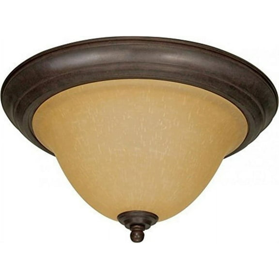 Nuvo 60-1026 - Castillo - 2 Light - 16" - Flush Mount - w/ Champagne Linen Washed Glass