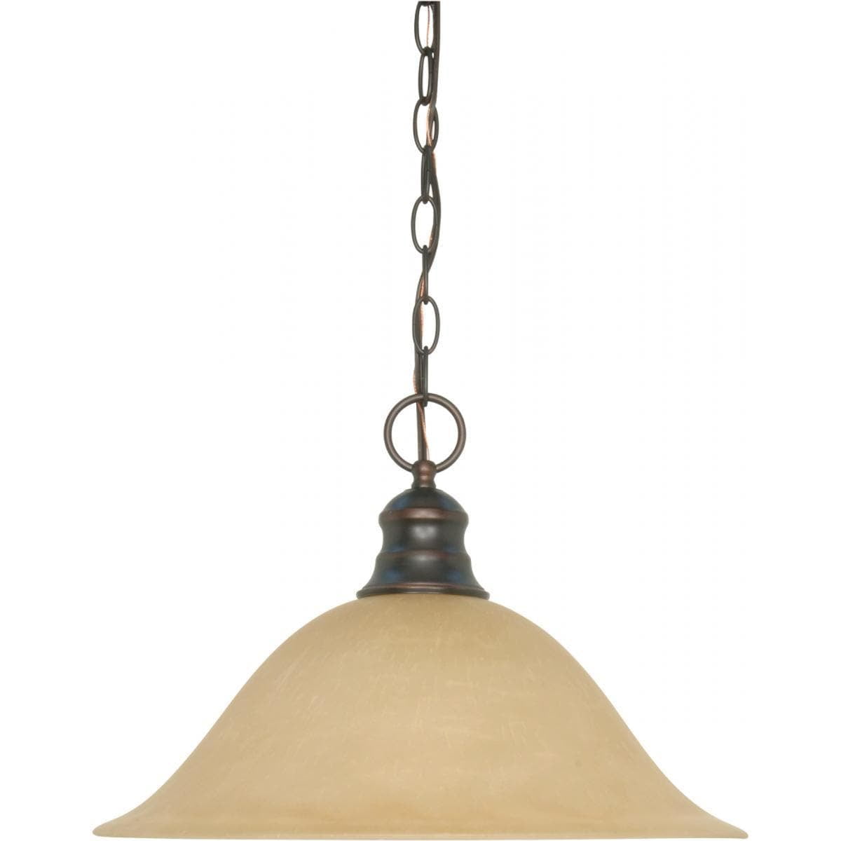 Empire Mahogany Bronze 16" Pendant with Champagne Linen Glass