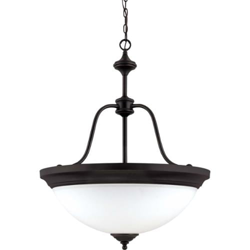 Nuvo 60/1788 Glenwood Pendants 28in Sudbury Bronze Satin White 4-light