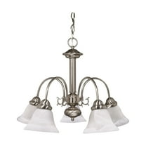 Nuvo 60-181 - Ballerina - 5 Light - 24" - Chandelier - w/ Alabaster Glass Bell Shades