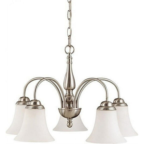 Nuvo 60-1822 - Dupont - 5 light 21" Chandelier  w/ Satin White Glass