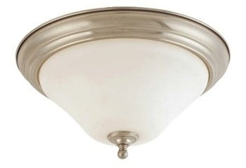 Elegant Brushed Nickel 11" Flush Mount Ceiling Light with Satin White Glass