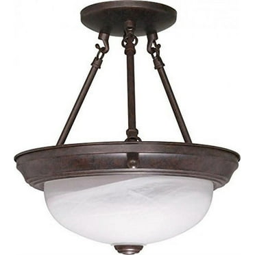 Nuvo 60-208 - 2 Light - 11" - Semi-Flush - Alabaster Glass