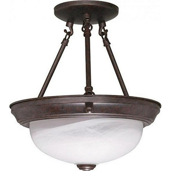 Nuvo 60-208 - 2 Light - 11" - Semi-Flush - Alabaster Glass