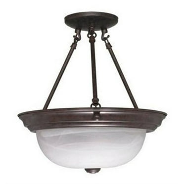 Nuvo 60-209 - 2 Light - 13" - Semi-Flush - Alabaster Glass