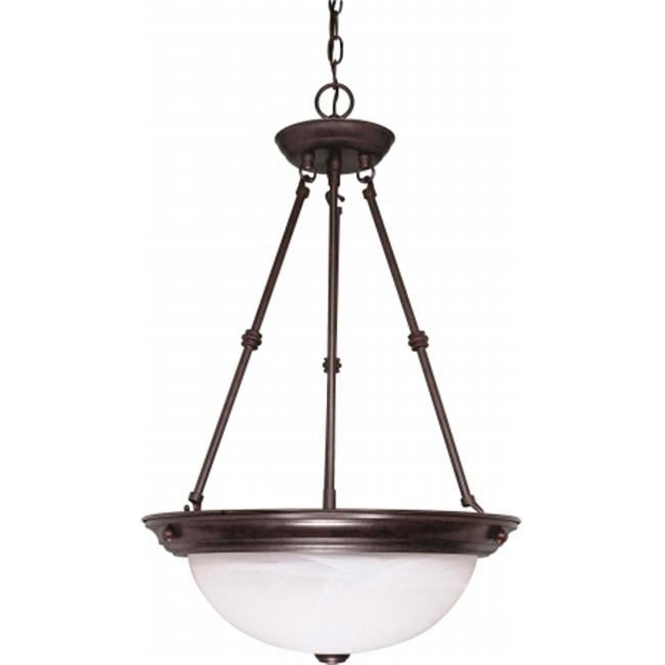 Elegant Alabaster Glass 15" Pendant with Brushed Nickel Finish