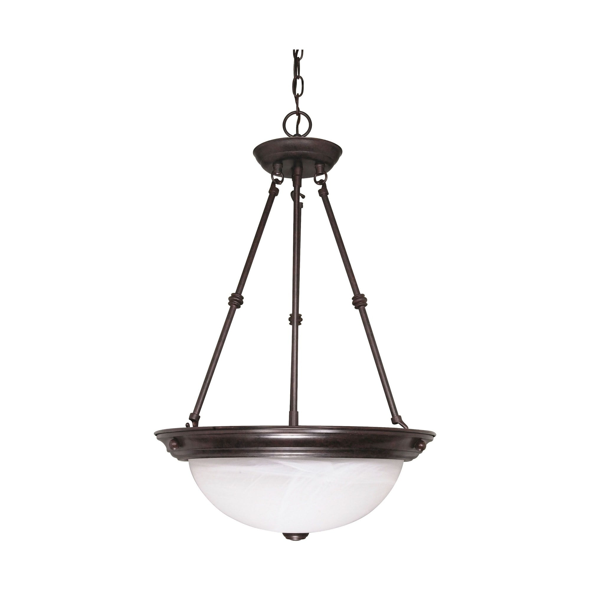 Elegant Alabaster Glass 15" Pendant with Brushed Nickel Finish
