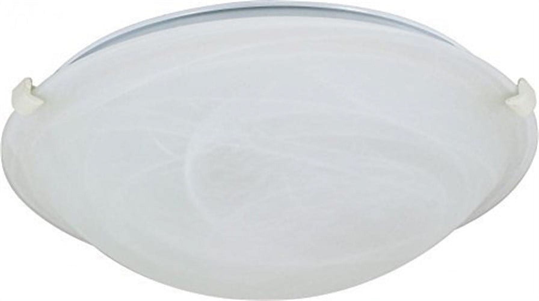 Tri-Clip 14" White Alabaster Glass Flush Mount Light