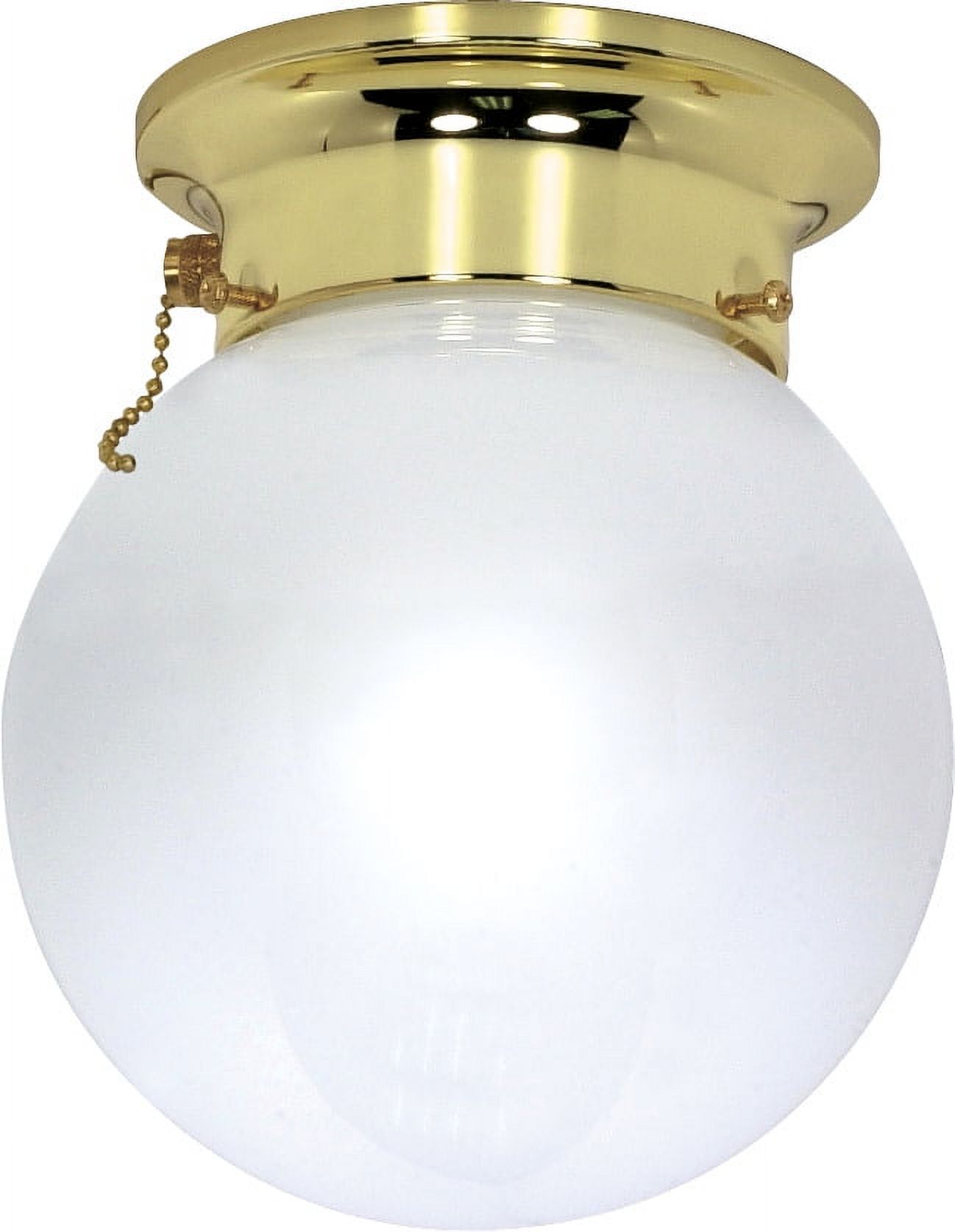 Nuvo 60-295 - 1 Light - 8" - Ceiling Mount - White Ball W/ Pull Chain ...