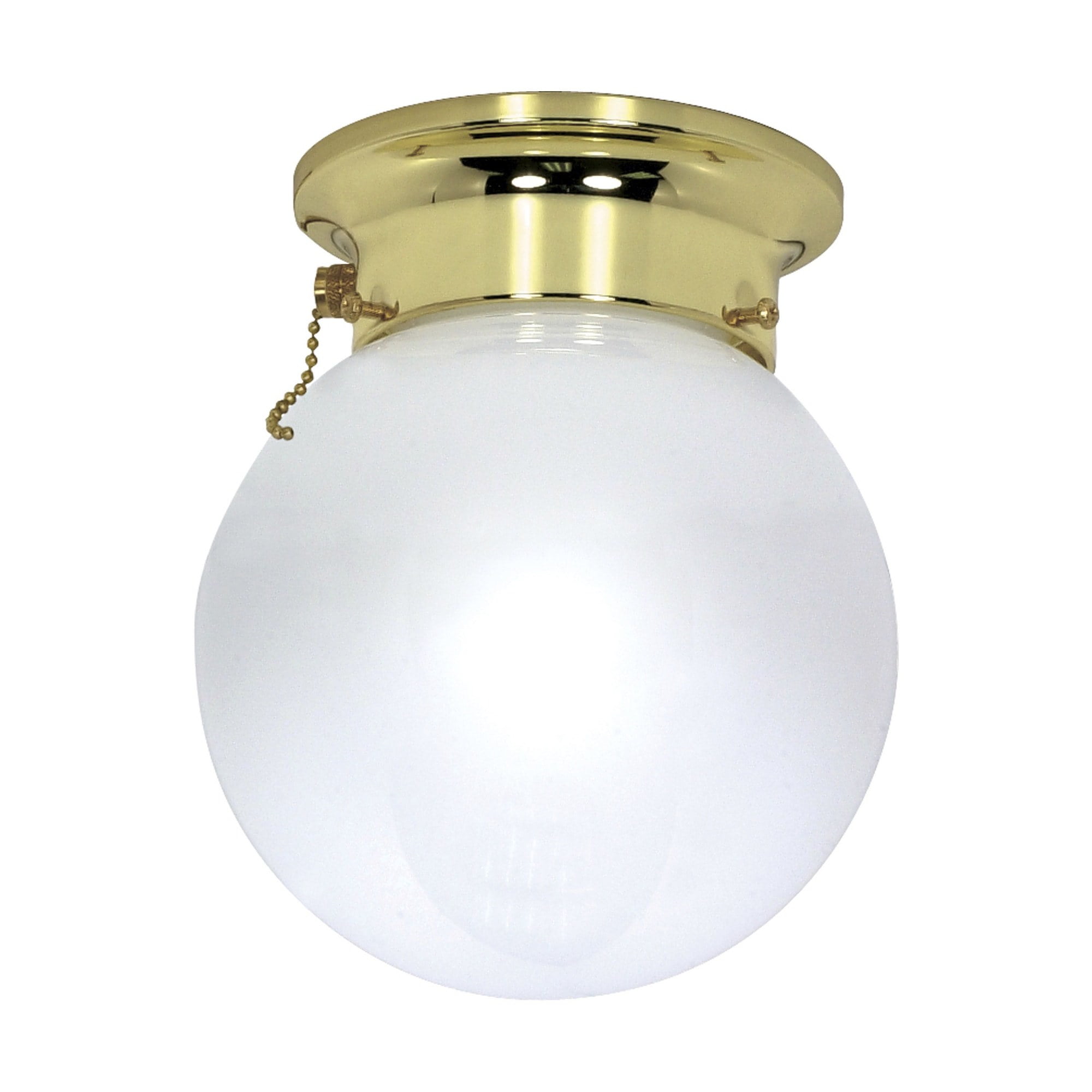 Nuvo 60-295 - 1 Light - 8"  - Ceiling Mount - White Ball w/ Pull Chain Switch