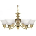 thumbnail image 1 of Nuvo 60-357 - Empire - 6 Light - 26" - Chandelier - w/ Alabaster Glass Bell Shades, 1 of 2