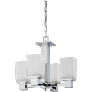 Parker Chrome 4-Light Chandelier with Sandstone Glass