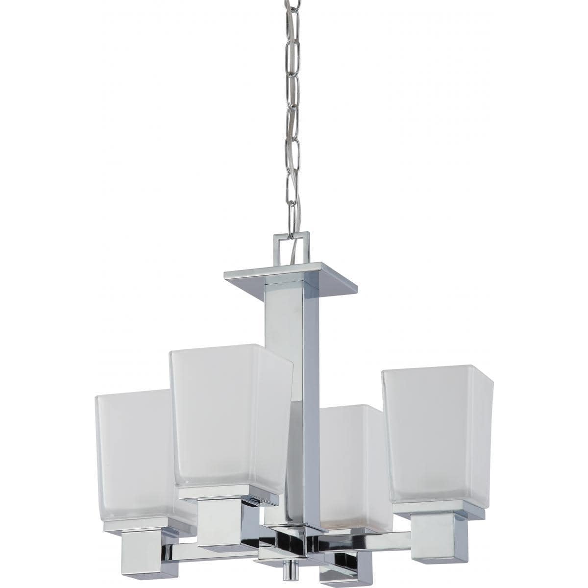 Parker Chrome 4-Light Chandelier with Sandstone Glass