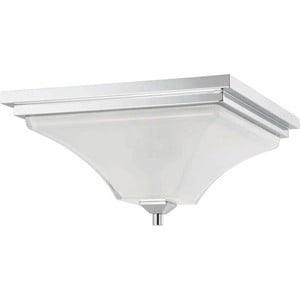 Parker Polished Chrome 15'' Flush Mount with Sandstone Etched Glass