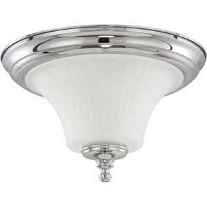 Elegant Chrome and Glass 8'' Indoor/Outdoor Flush Dome Light