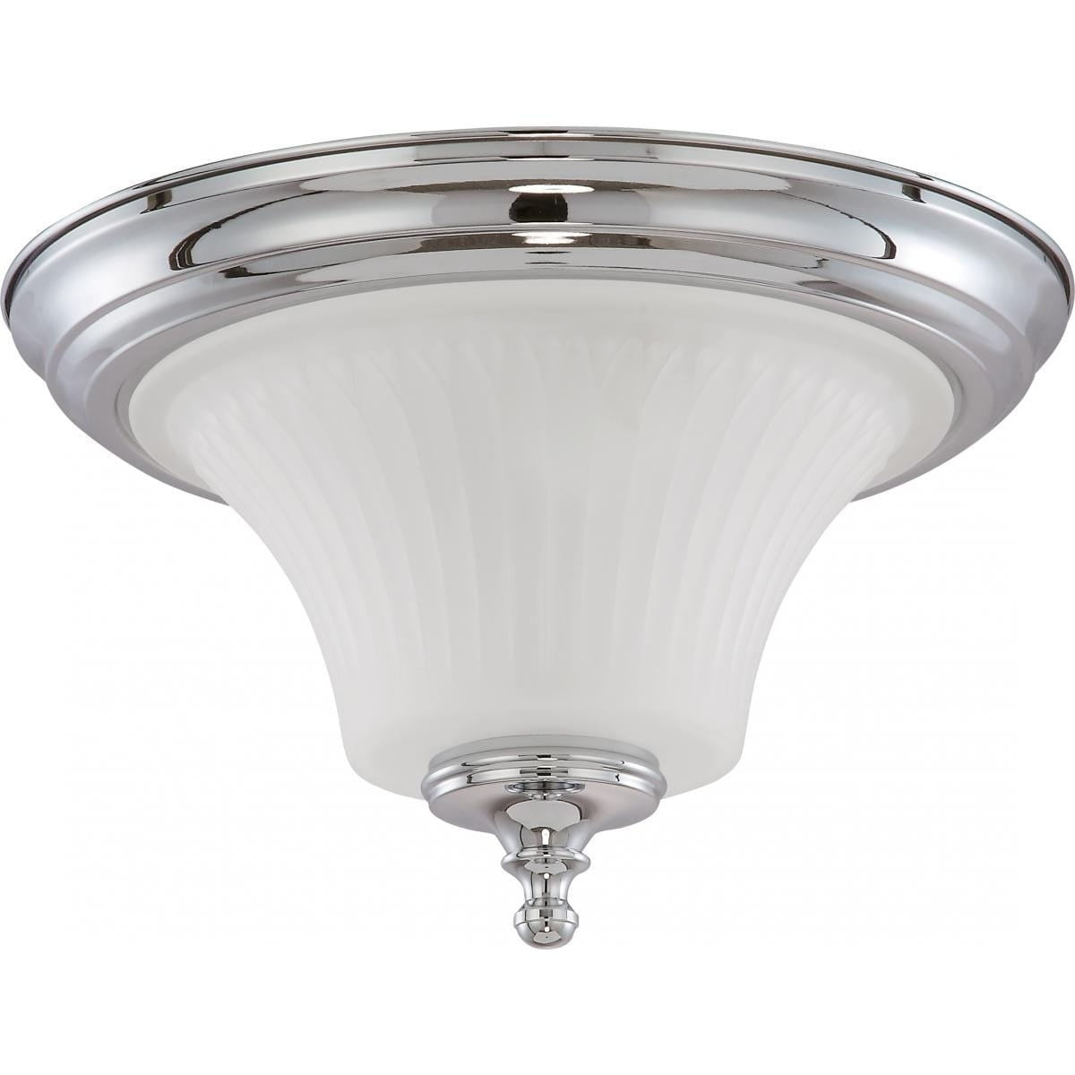 Elegant Chrome and Glass 8'' Indoor/Outdoor Flush Dome Light