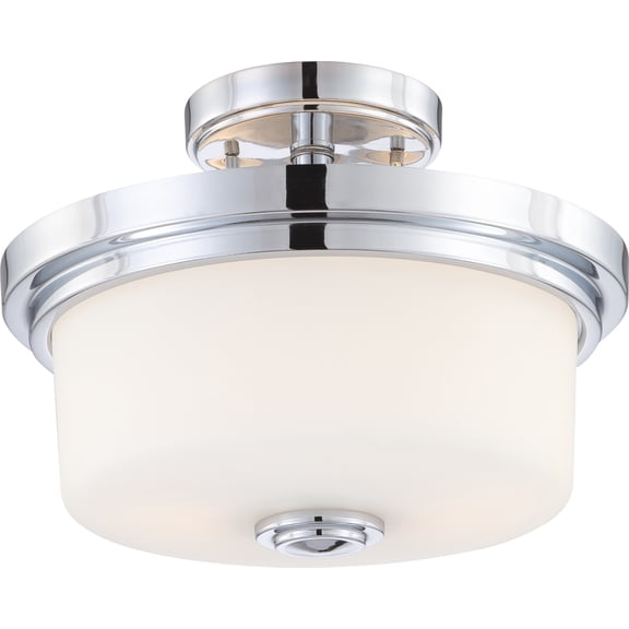 Nuvo 60-4593 - Soho - 2 Light Semi Flush Fixture w/ Satin White Glass
