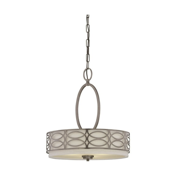 Nuvo 60-4720 - Harlow - 3 Light Pendant w/ Khaki Fabric Shades