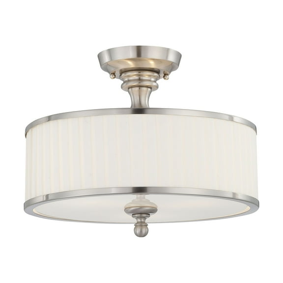 Nuvo 60-4737 - Candice - 3 Light Semi Flush Fixture w/ Pleated White Shade