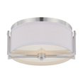 thumbnail image 1 of Nuvo 60-4761 - Gemini - 2 Light Flush Dome Fixture w/ Slate Gray Fabric Shade, 1 of 2