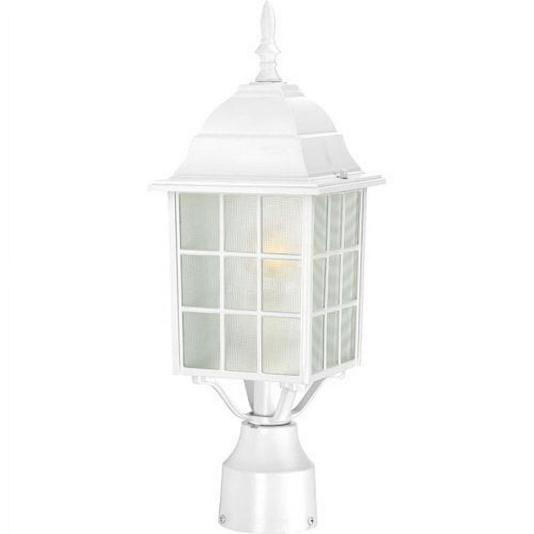 Polycarbonate Outdoor Collection 10.5 in. W. 1-Light Outdoor Black Post Light with Frosted Lens Polycarbonate Outdoor Collection 10.5 in. W. 1-Light Outdoor Black Post Light with Frosted Lens