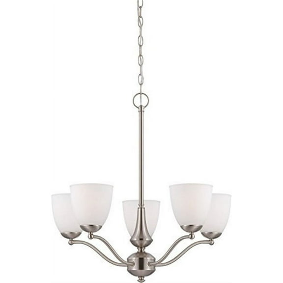 Nuvo 60-5035 - Patton - 5 Light Chandelier (Arms Up) w/ Frosted Glass