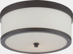 Celine Etched Opal Glass 13'' Venetian Bronze Flush Mount Light